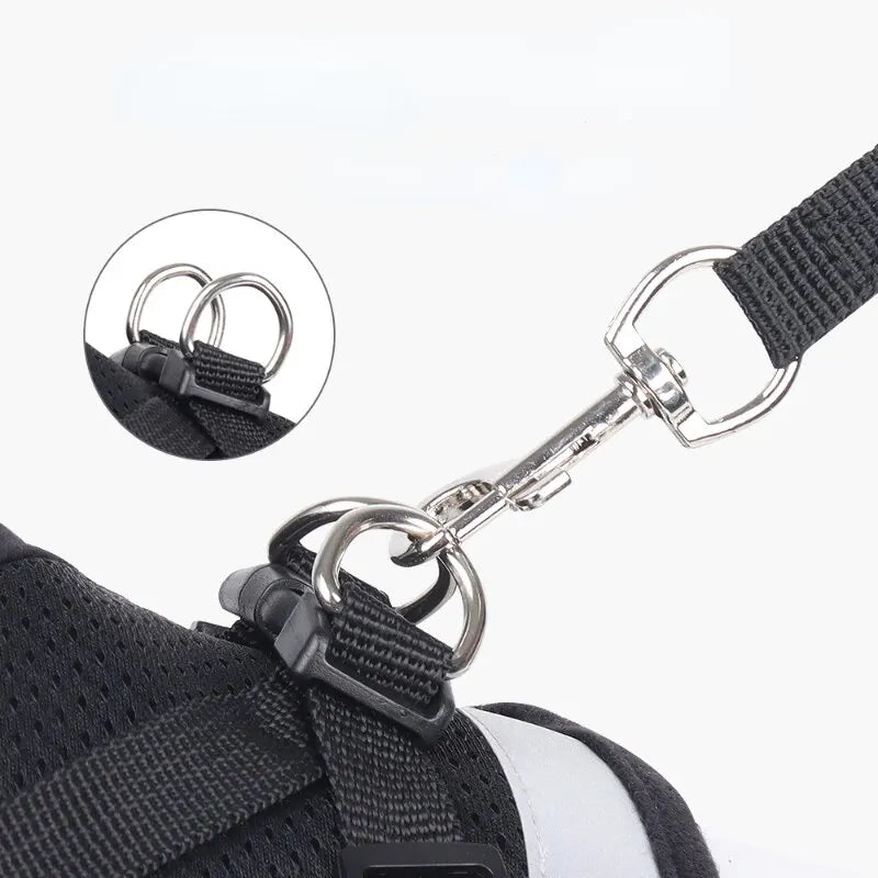 Pet Leash  Harness Breathable Reflective Adjustable Chest