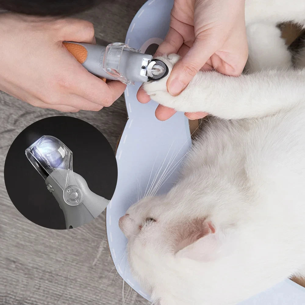 Professional Pet Nail Clipper Scissors With LED Light Cat Dog