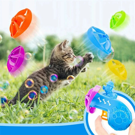 Cat Interactive Toy  Play And Fetch Flying Disc Gun