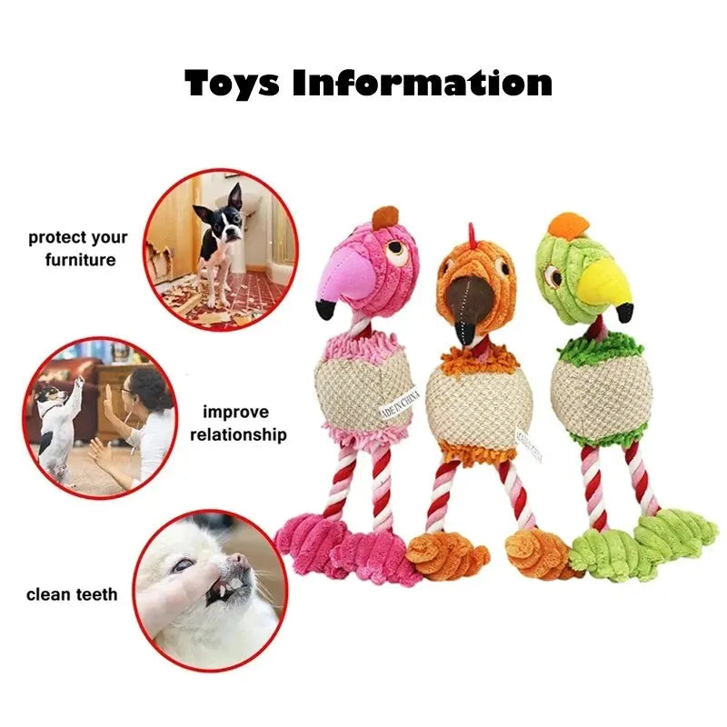 Parrot Shape Plush Dog Toys