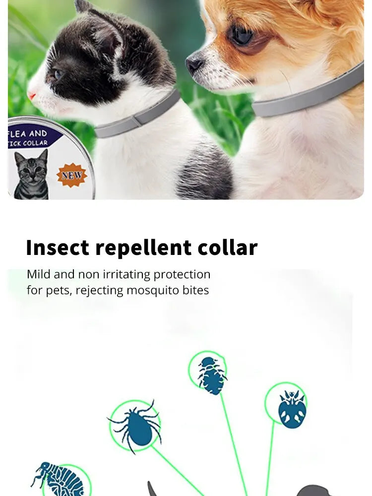 Insect Repellent Adjustable Collar for Large Pets Puppy Cat Vitro Deworming