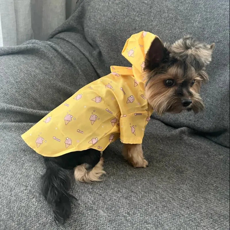 Pet Dog Raincoat  Short Sleeve Dog Waterproof Clothes