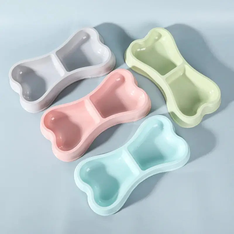 Bone Shaped Pet Double Bowl