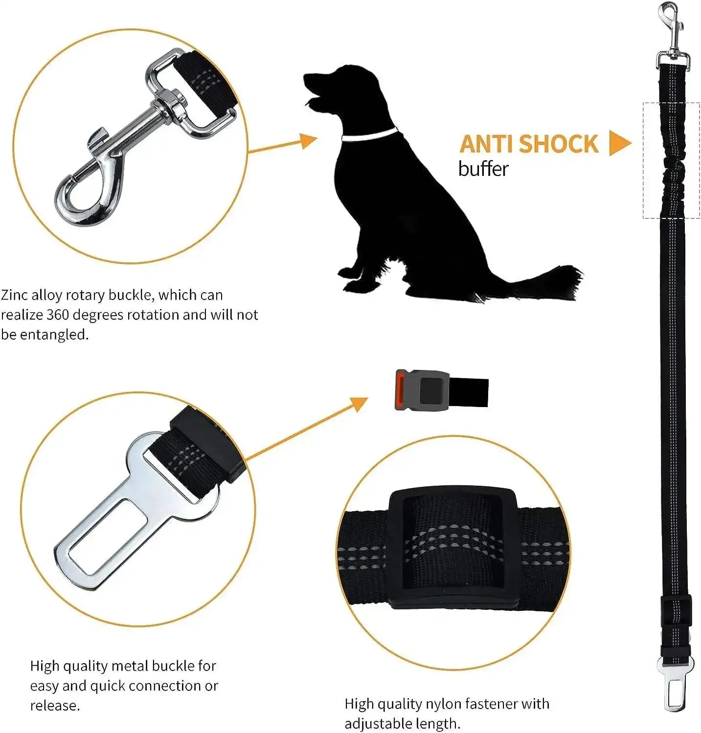 High Grade Dog Car Safety Belt / Adjustable