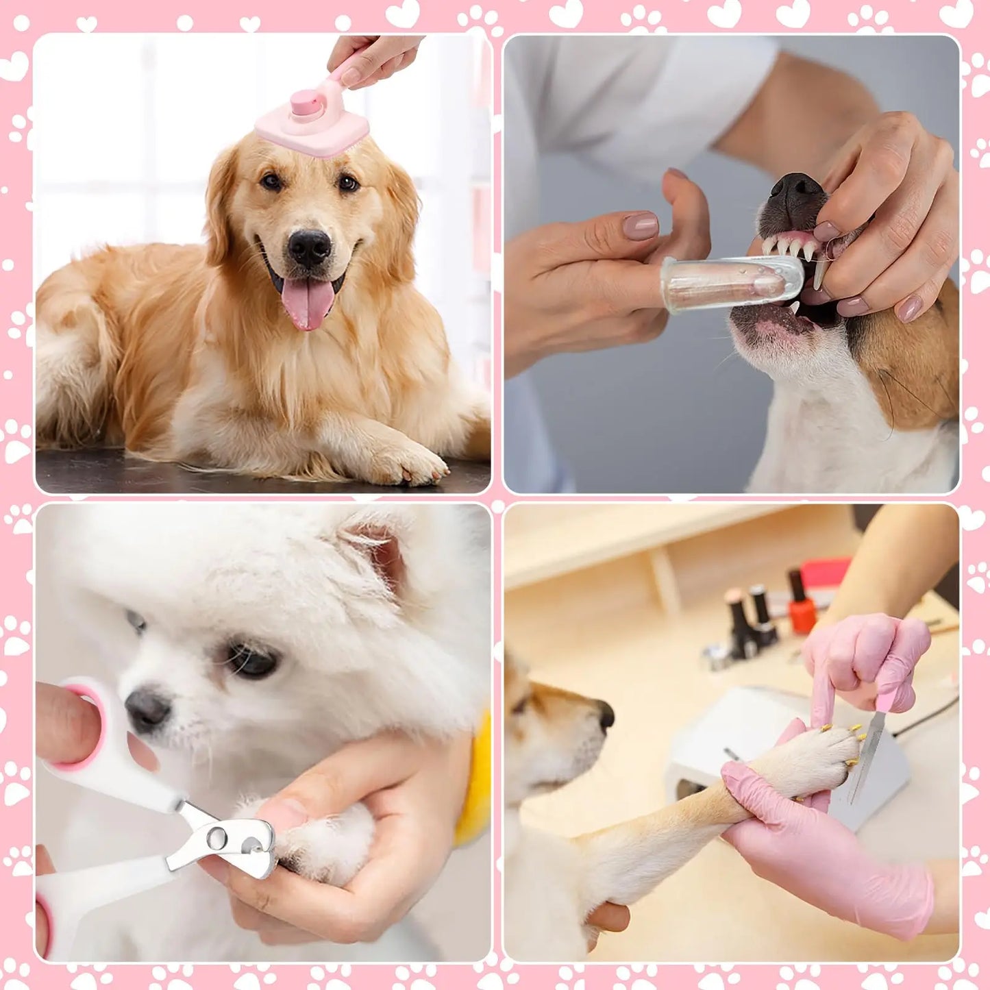 8-piece dog  and cat brush grooming set,