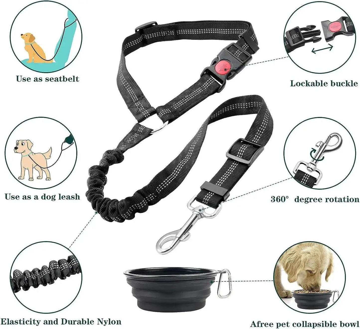 High Grade Dog Car Safety Belt / Adjustable